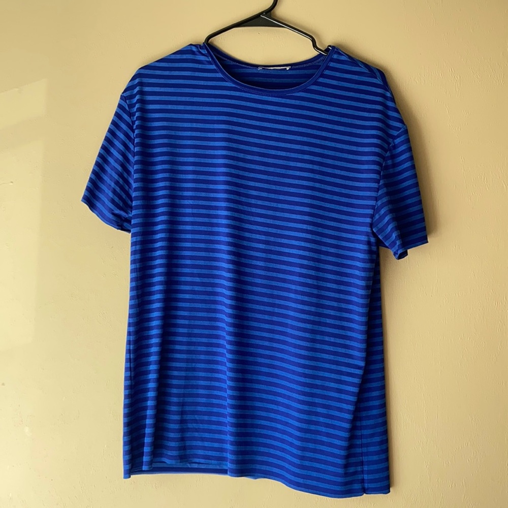 Blue striped shirt